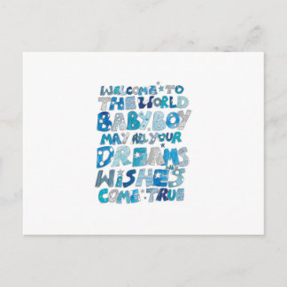 ようこそ世界男の赤ちゃん ポストカード