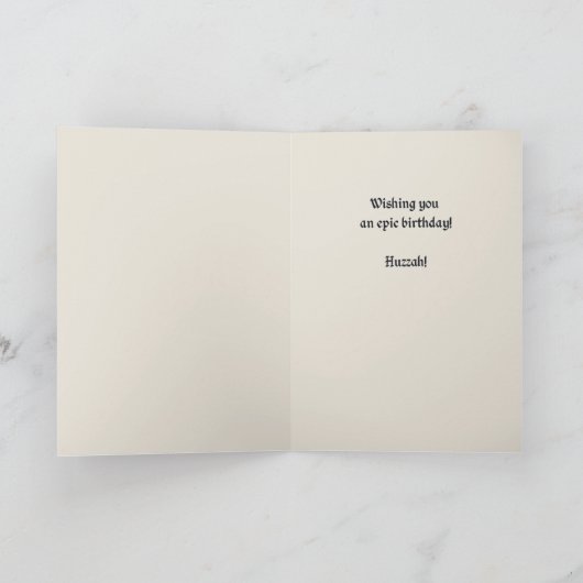 ようこそ中世の騎士誕生日 カード (内部)