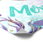 ようこそ人魚、人魚の誕生日サイン、ウォールアート ポスター (角)