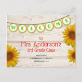 ようこそ先生のクラスイエローデイジー素朴へ ポストカード (正面)