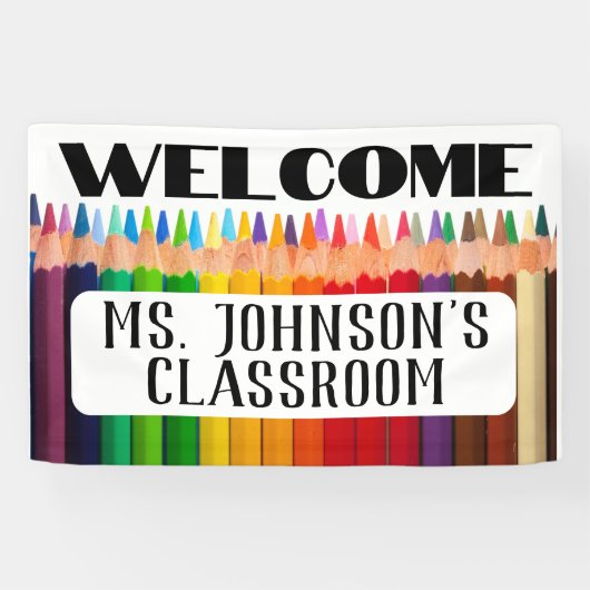 ようこそ先生の名前の教室 横断幕 (横)
