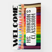 ようこそ先生の名前の教室 横断幕 (縦)