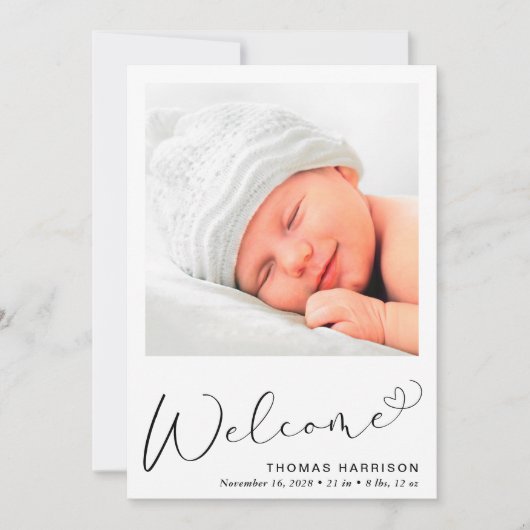 ようこそ写真の誕生のお知らせ 案内状 (正面)