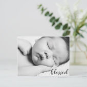 ようこそ写真生まれたばかりのベビー到着テンプレート 案内ポストカード (スタンド正面)