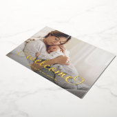 ようこそ写真 | ベビー誕生発表金箔 箔招待状 (回転した状態)