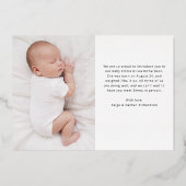 ようこそ写真 | ベビー誕生発表金箔 箔招待状 (裏面)