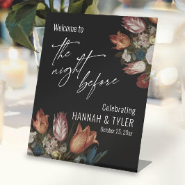 ようこそ前の夜、オランダの絵を描花 台座サイン