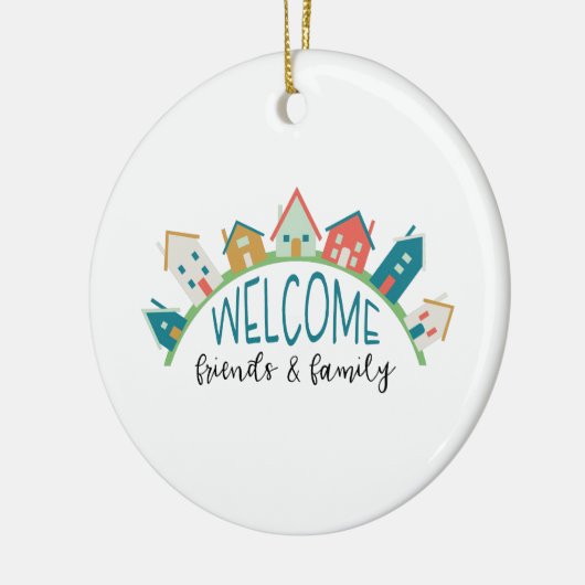 ようこそ友人と家族 セラミックオーナメント (左)