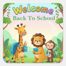 ようこそ可愛いジャングル動物学校 スクエアシール