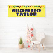 ようこそ名前と紙吹雪ストリーマーで戻る 横断幕 (インサイチュ)