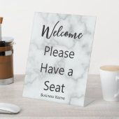 ようこそ大理石のビジネス名を持って下さい 台座サイン (インサイチュ)