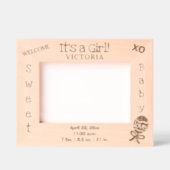 ようこそ女の子のベビー名6 x 4, 7 x 5写真 レーザー彫刻フレーム (正面)