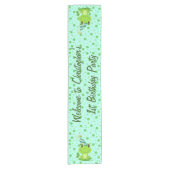 ようこそ子供の誕生日パーティー | Frog ショートテーブルランナー (正面)