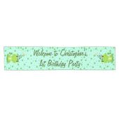 ようこそ子供の誕生日パーティー | Frog ショートテーブルランナー (横)