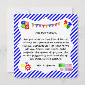 ようこそ学生の新学期カード サンキューカード (裏面)