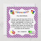 ようこそ学生の新学期カード サンキューカード (裏面)