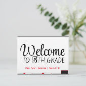 ようこそ学生の最初の日パーソナライズされた ポストカード (スタンド正面)