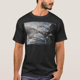 ようこそ完全に死んでいなゾンビスケルトン怖い不気味 Tシャツ