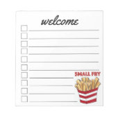 ようこそ小さなフライフランスのフライグルメベビーシャワー ノートパッド (正面)