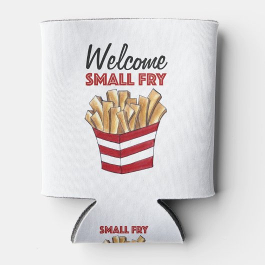 ようこそ小さなフライフランスのフライグルメベビーシャワー 缶クーラー (正面)