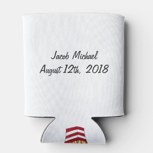 ようこそ小さなフライフランスのフライグルメベビーシャワー 缶クーラー (裏面)