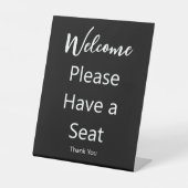 ようこそ座って下さいThank You Black & White 台座サイン (正面)