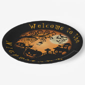 ようこそ悪夢ハロウィーンパンプキンカスタム ペーパープレート (アングル)