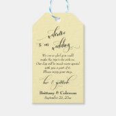 ようこそ愛と感謝ライトイエロー結婚ズ ギフトタグ (正面)