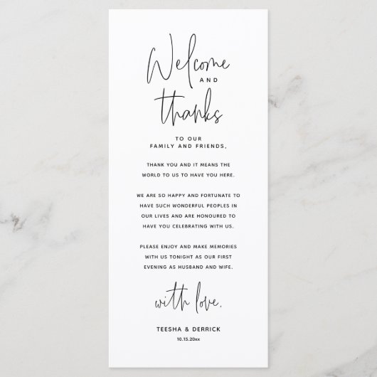 ようこそ感謝していと場所の設定サンキューカード プログラム (正面)