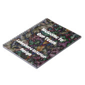 ようこそ我々のチームが渦巻くタイルカラフルモザイクへ ノートブック (左側)