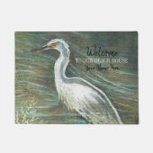 ようこそ我々のビーチハウスショアバード芸術 ドアマット (正面)