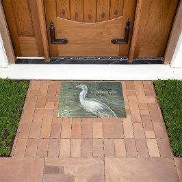 ようこそ我々のビーチハウスショアバード芸術 ドアマット