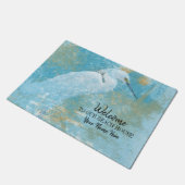 ようこそ我々のビーチハウススノーイエグレカスタムット ドアマット (アングル)