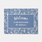 ようこそ我々のビーチハウスネイビー – ブルーハンドドロッド ドアマット (正面)