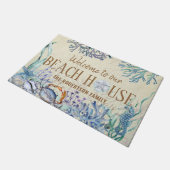 ようこそ我々のビーチハウスファミリー名海岸 ドアマット (アングル)