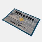 ようこそ我々のビーチハウス航海のスターへ素朴 ドアマット (アングル)