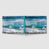 ようこそ我々のビーチハウス、ティール（緑がかった色）海波 ゲストブック (全面)