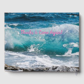 ようこそ我々のビーチハウス、ティール（緑がかった色）海波 ゲストブック (裏面)