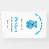 ようこそ我々は真摯に待つことができるテディベア赤ちゃんシャワー 横断幕 (横)