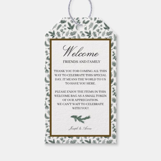 ようこそ抱き枕ラベルインパイン ギフトタグ (正面)