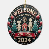 ようこそ新しいホーム セラミックオーナメント (左)