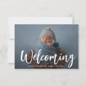 ようこそ新しい生まれ生誕発表カード 招待状 (正面)