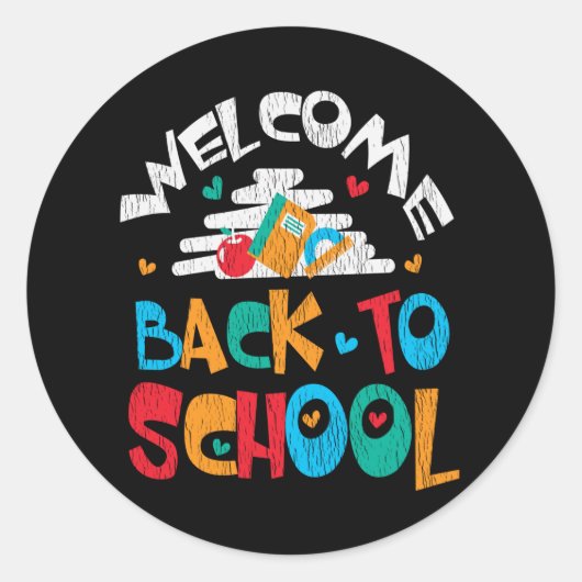 ようこそ新学期の学生初日 ラウンドシール (正面)