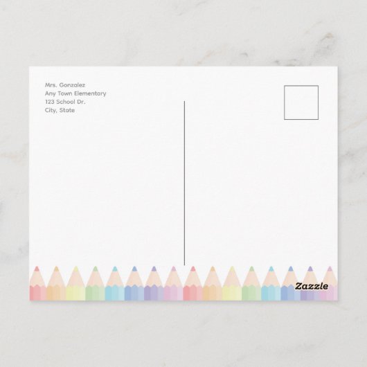 ようこそ新学期はがきテンプレート ポストカード (裏面)