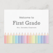 ようこそ新学期はがきテンプレート ポストカード (正面)