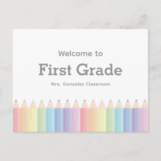 ようこそ新学期はがきテンプレート ポストカード (正面)