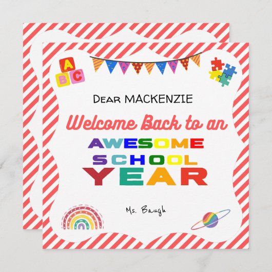 ようこそ新学期カード サンキューカード (正面/裏面)