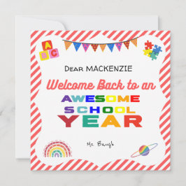 ようこそ新学期カード サンキューカード