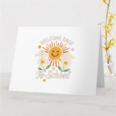 ようこそ新学期シャツ学校の初日 カード (黄色い花)