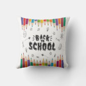 ようこそ新学期シャツ、学校の初日 クッション (裏面)